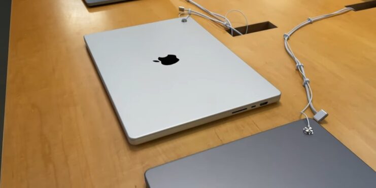 Silver macbook