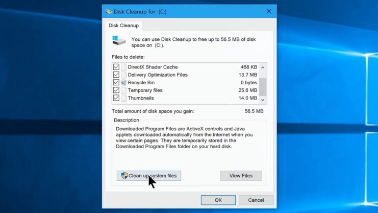 Disk Cleanup on windows 10