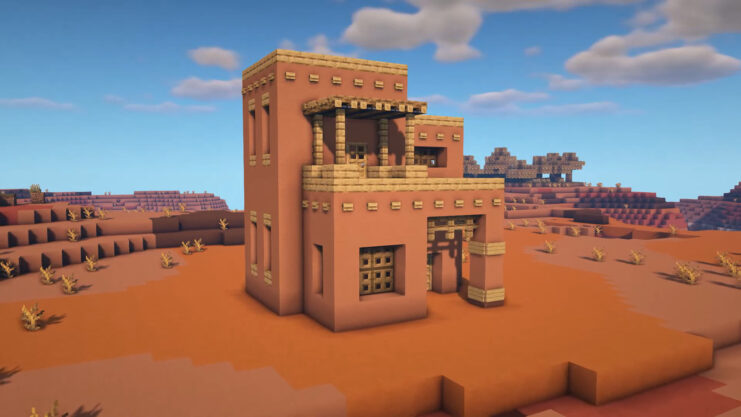 Desert Adobe House in minecraft