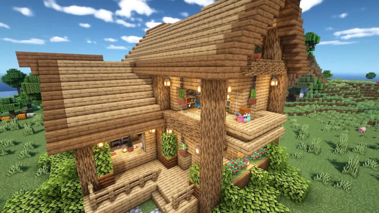 Simple Oak Survival House - minecraft house builds