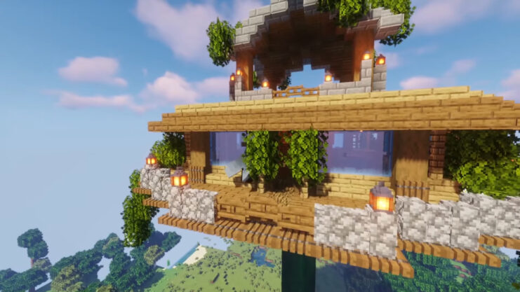 Sky Base in minecraft